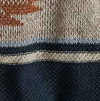 Indigo Native Gima Jacquard M Sweater Detail