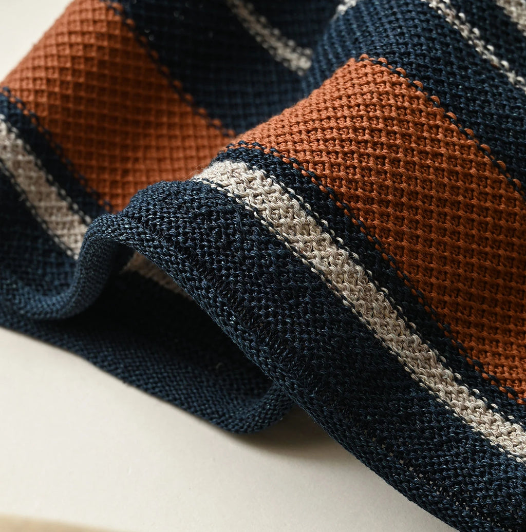 Indigo Native Gima Jacquard M Sweater Detail