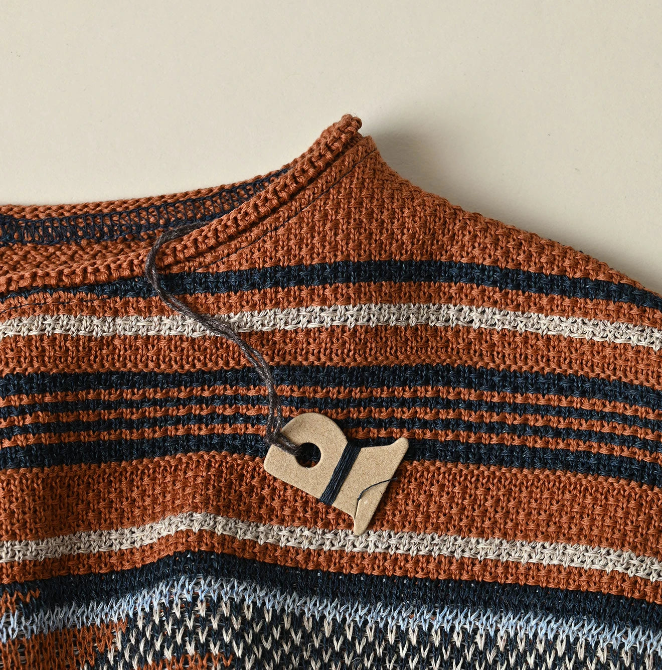 Indigo Native Gima Jacquard M Sweater Detail