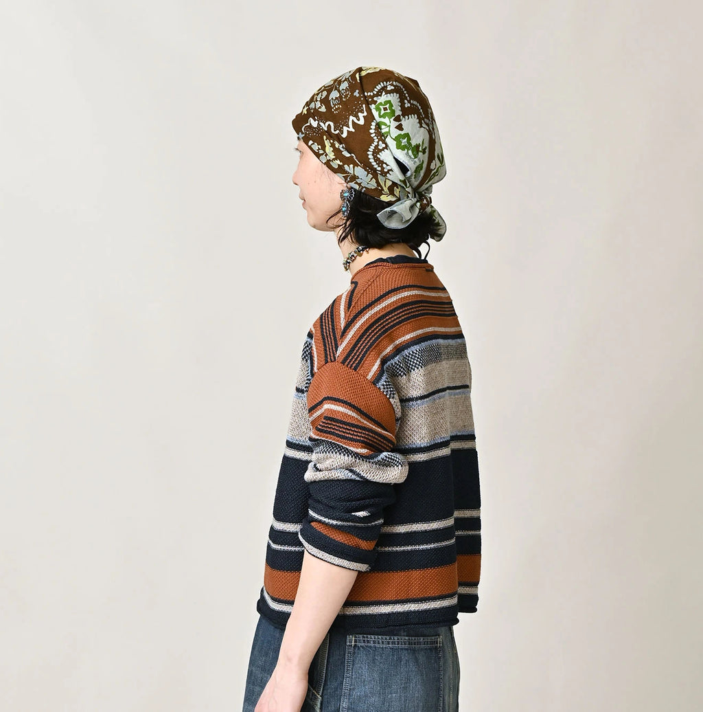 Indigo Native Gima Jacquard M Sweater Female Model