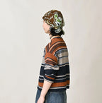Indigo Native Gima Jacquard M Sweater Female Model