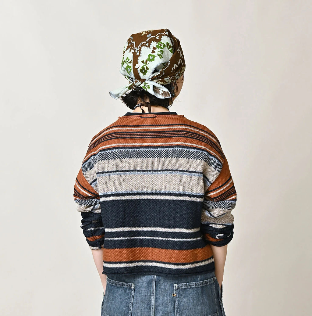 Indigo Native Gima Jacquard M Sweater Female Model