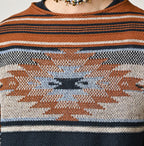 Indigo Native Gima Jacquard M Sweater Detail