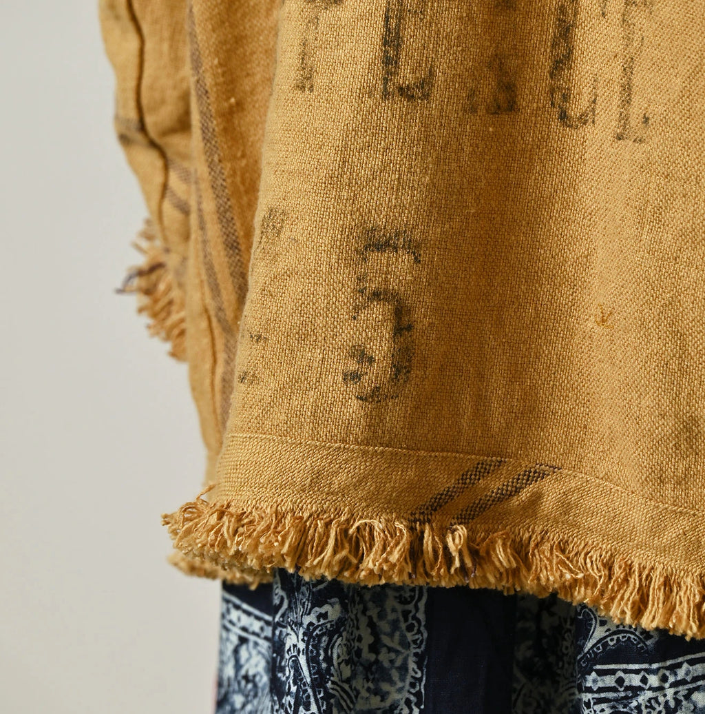 Indian Linen Sack Petit Coverall Detail