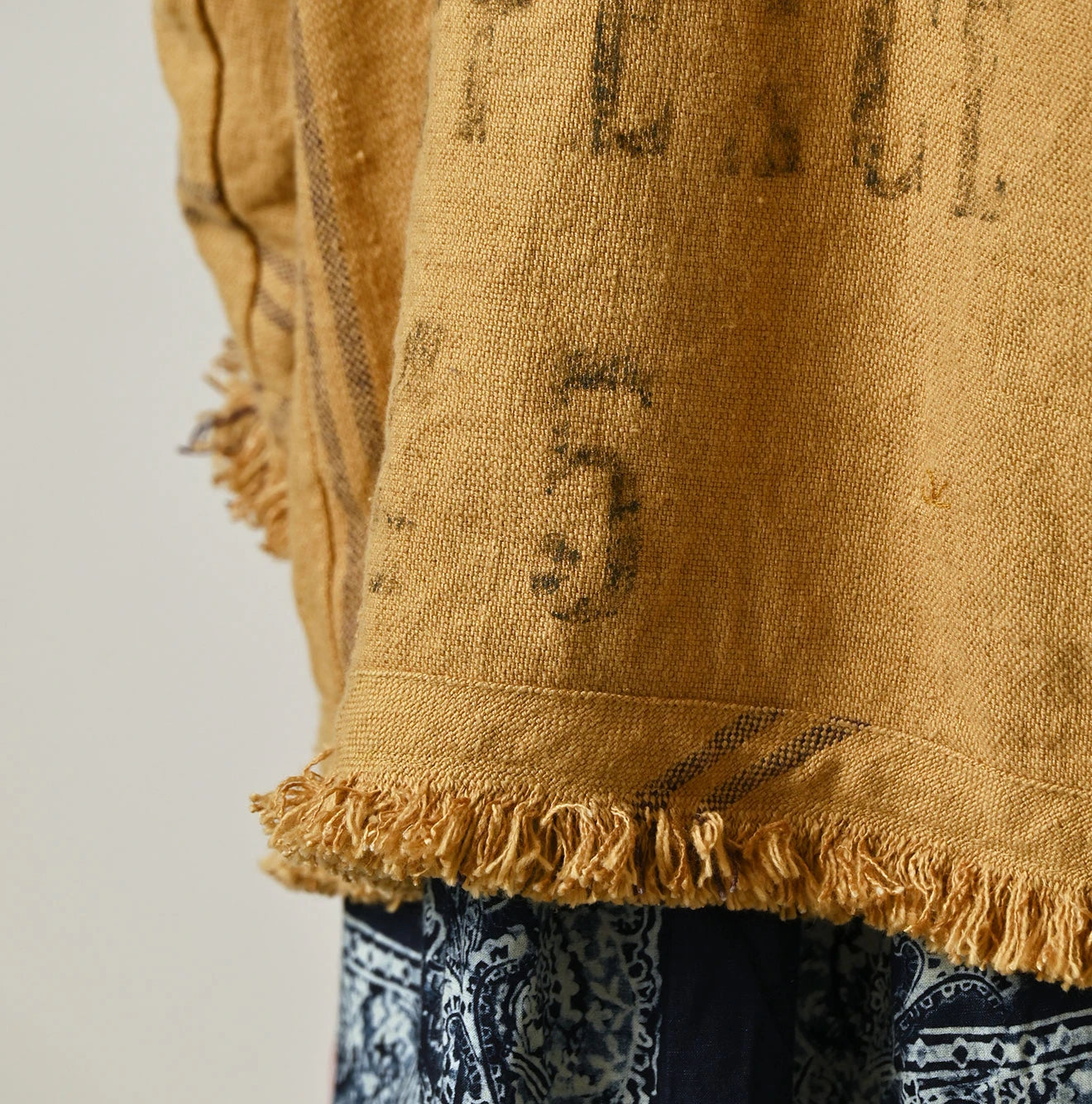 Indian Linen Sack Petit Coverall Detail
