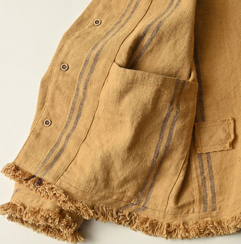 Indian Linen Sack Petit Coverall Detail