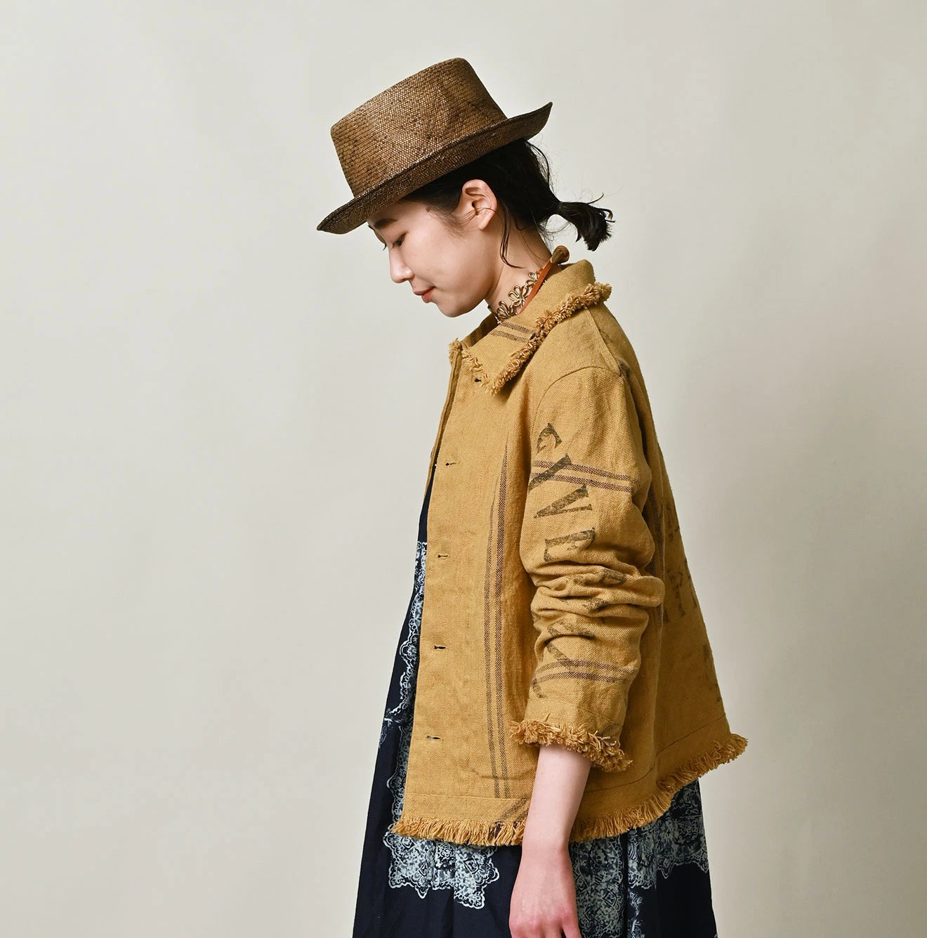 Indian Linen Sack Petit Coverall Female Model