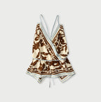 Indian Khadi Flax Flower Tank Bra Beige