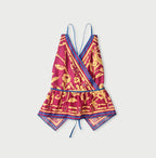 Indian Khadi Flax Flower Tank Bra Pink