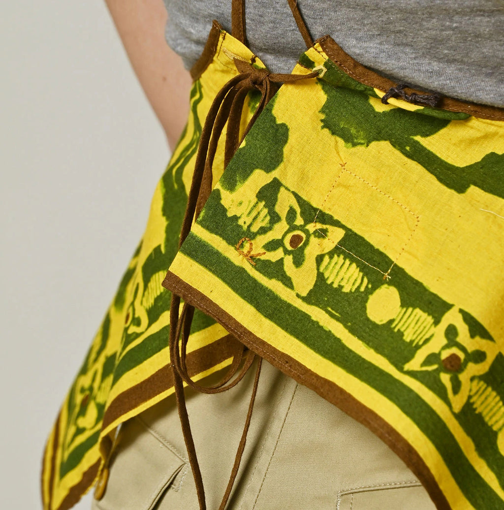 Indian Khadi Flax Flower Tank Bra Detail