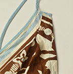 Indian Khadi Flax Flower Tank Bra Detail
