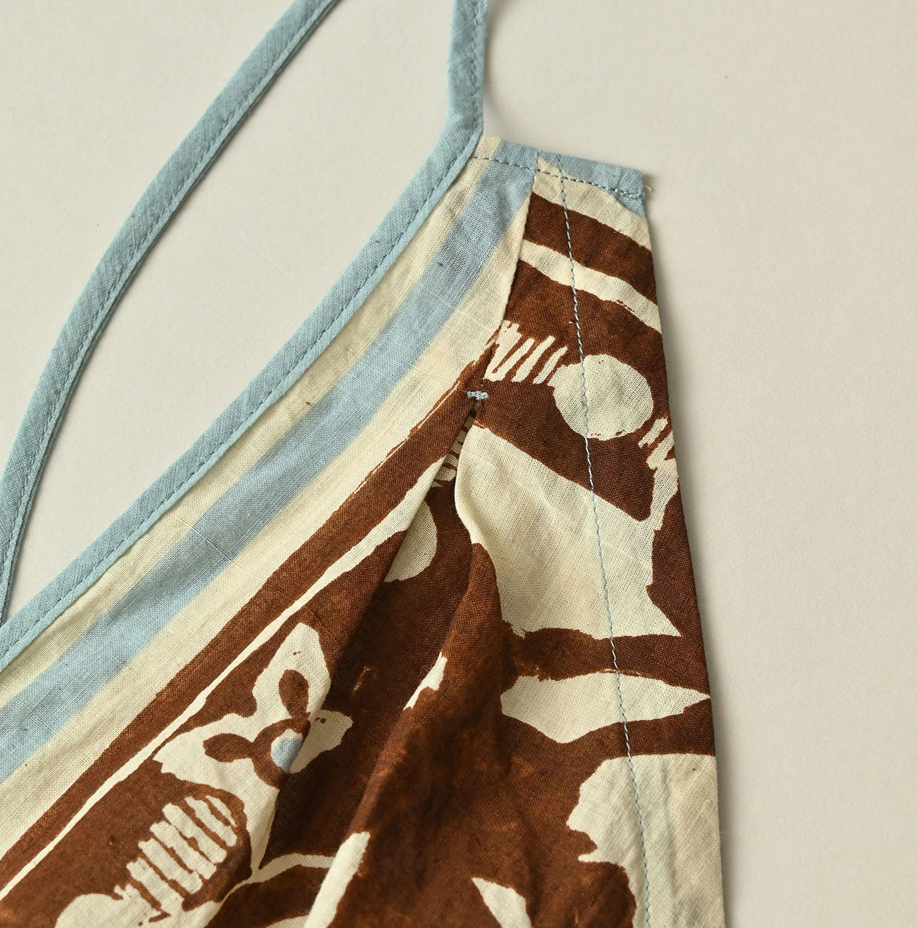 Indian Khadi Flax Flower Tank Bra Detail