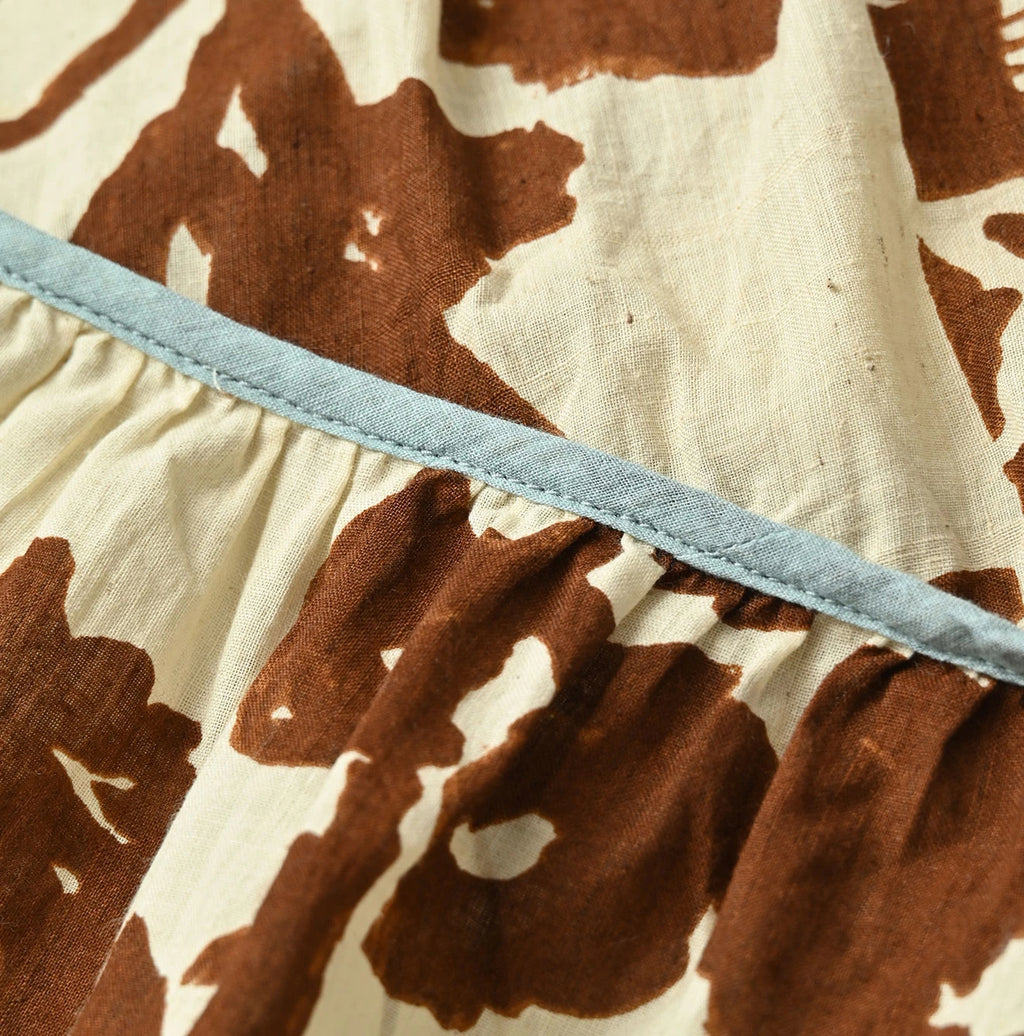 Indian Khadi Flax Flower Tank Bra Detail