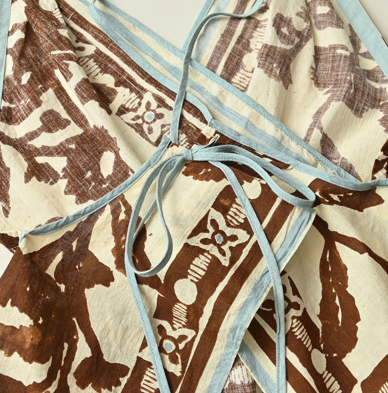 Indian Khadi Flax Flower Tank Bra Detail