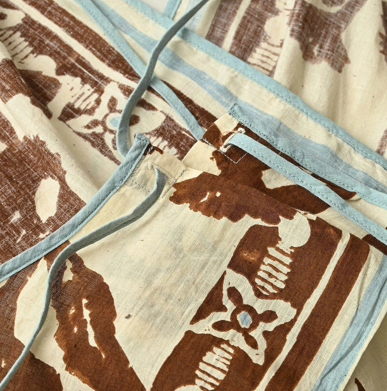Indian Khadi Flax Flower Tank Bra Detail