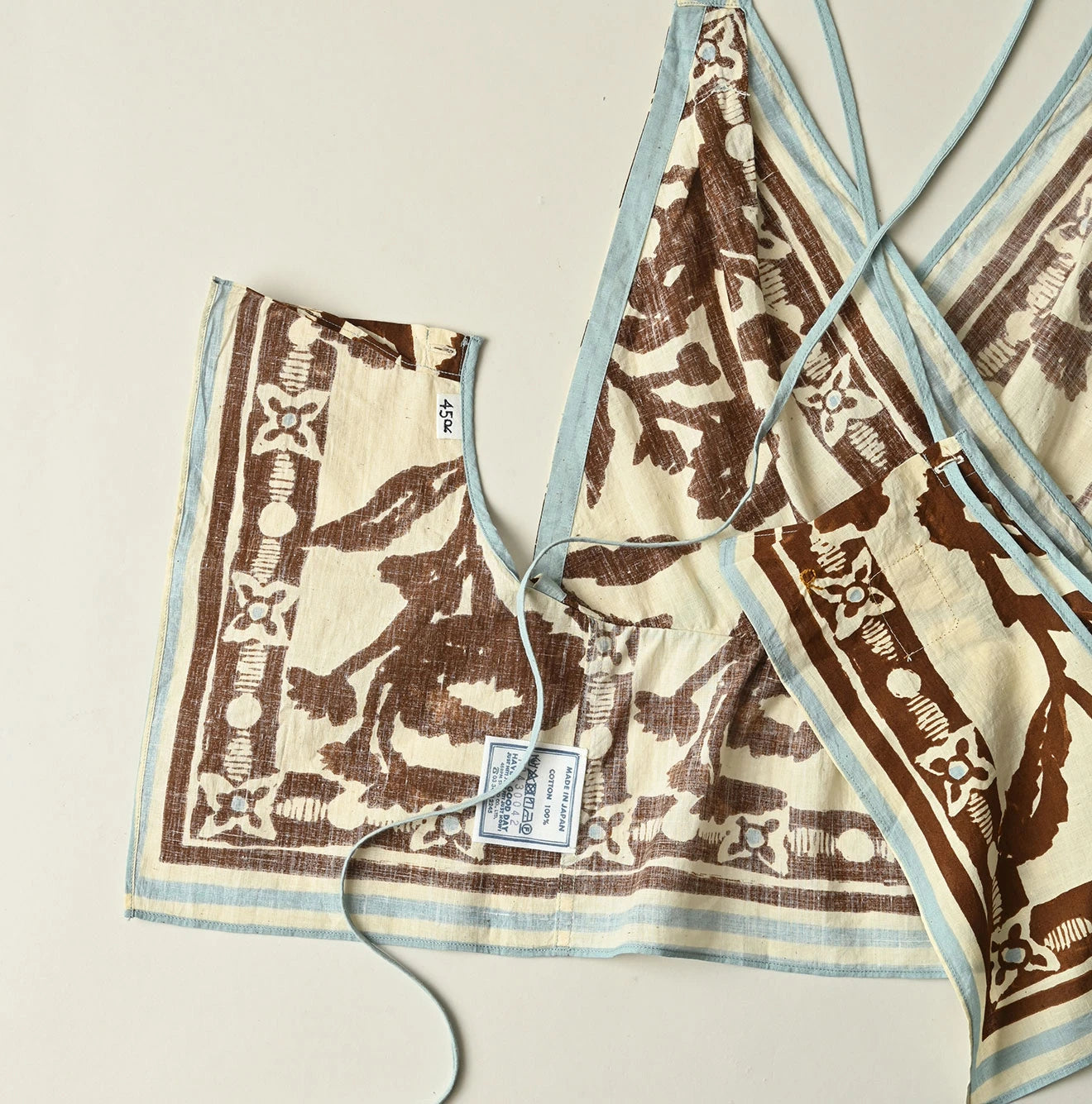 Indian Khadi Flax Flower Tank Bra Detail
