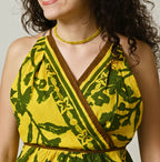 Indian Khadi Flax Flower Tank Bra Detail