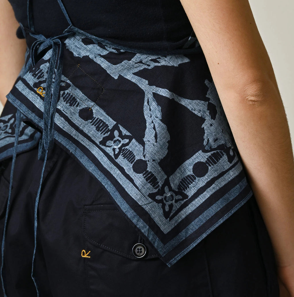 Indigo Indian Khadi Flax Flower Tank Bra Detail