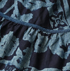 Indigo Indian Khadi Flax Flower Tank Bra Detail