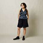 Indigo Indian Khadi Flax Flower Tank Bra Female Model