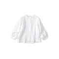 Linen Pintuck Lace Blouse White