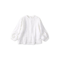 Linen Pintuck Lace Blouse