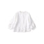 Linen Pintuck Lace Blouse White