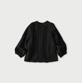 Linen Pintuck Lace Blouse Black