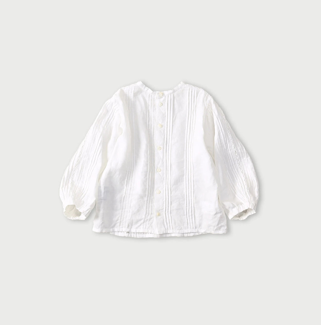 Linen Pintuck Lace Blouse Back