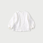Linen Pintuck Lace Blouse Back