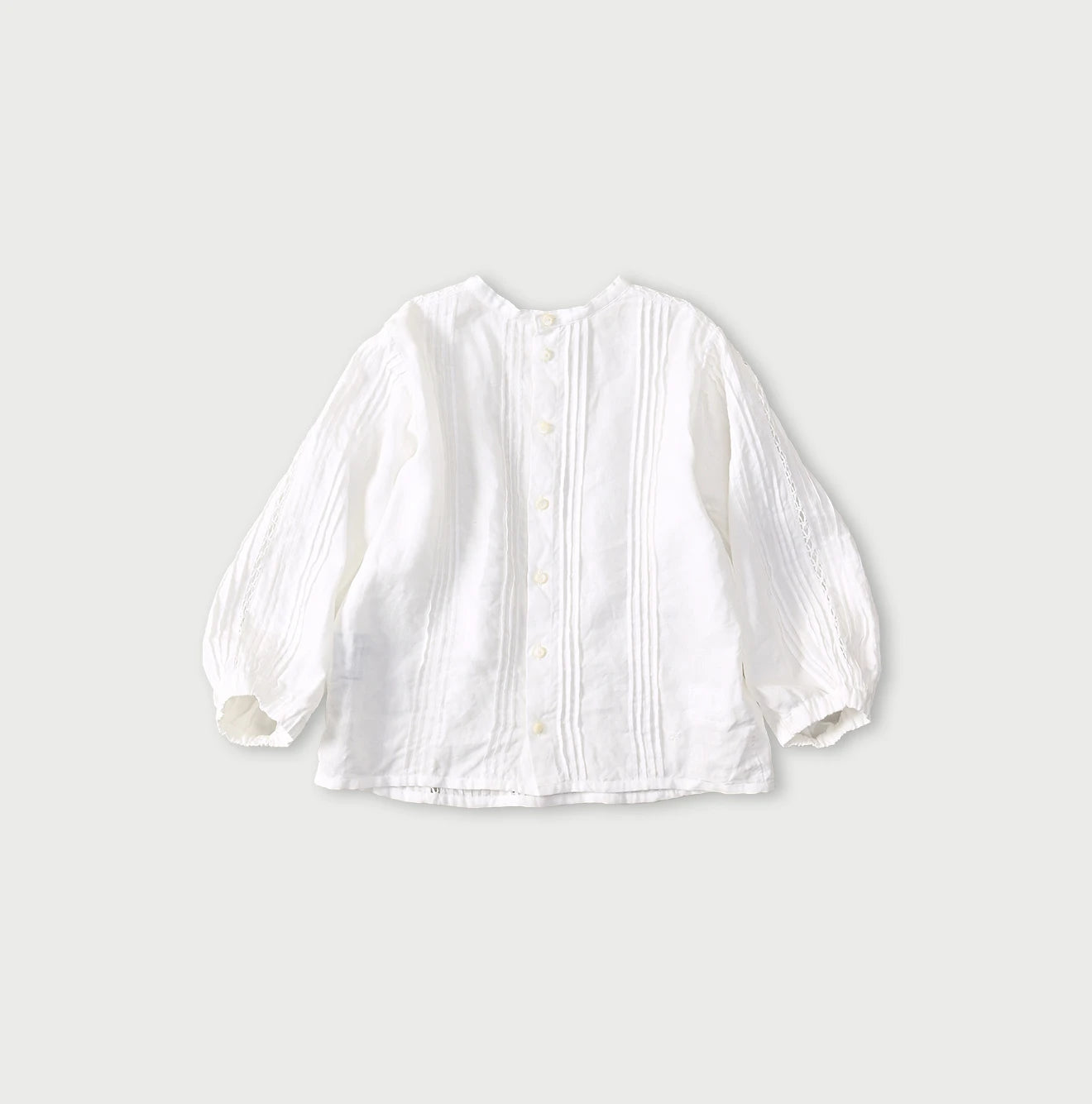 Linen Pintuck Lace Blouse Back