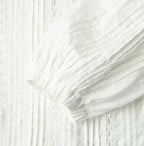 Linen Pintuck Lace Blouse Detail