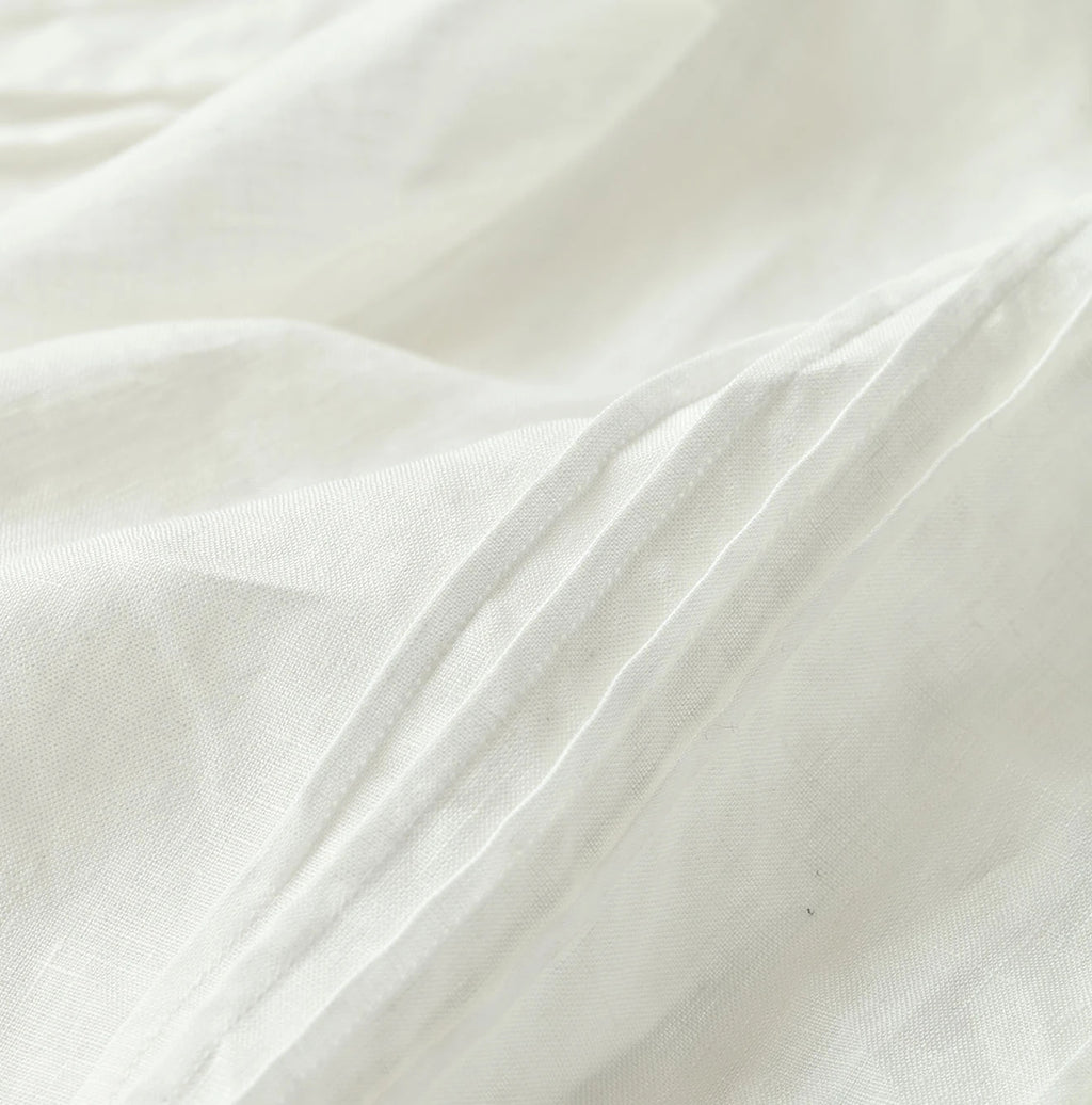 Linen Pintuck Lace Blouse Detail