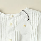 Linen Pintuck Lace Blouse Detail
