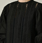 Linen Pintuck Lace Blouse Detail
