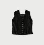 Batiste Cutwork Sleeveless Top Antique Sumi Black