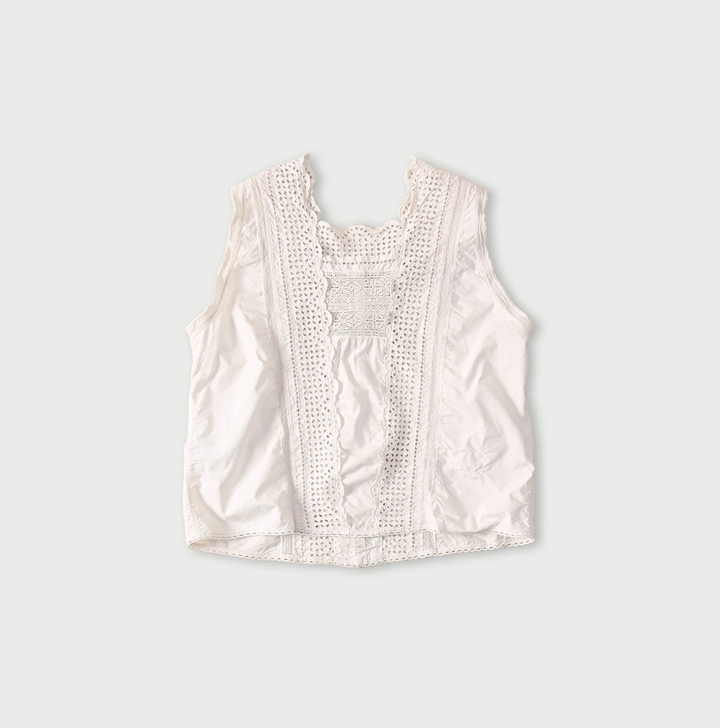 Batiste Cutwork Sleeveless Top Antique Back