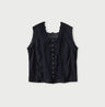 Indigo Batiste Cutwork Sleeveless Top