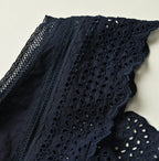 Indigo Batiste Cutwork Sleeveless Top Detail