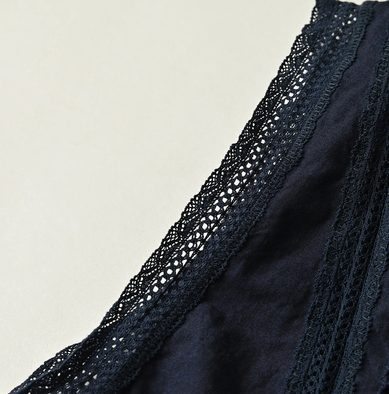 Indigo Batiste Cutwork Sleeveless Top Detail