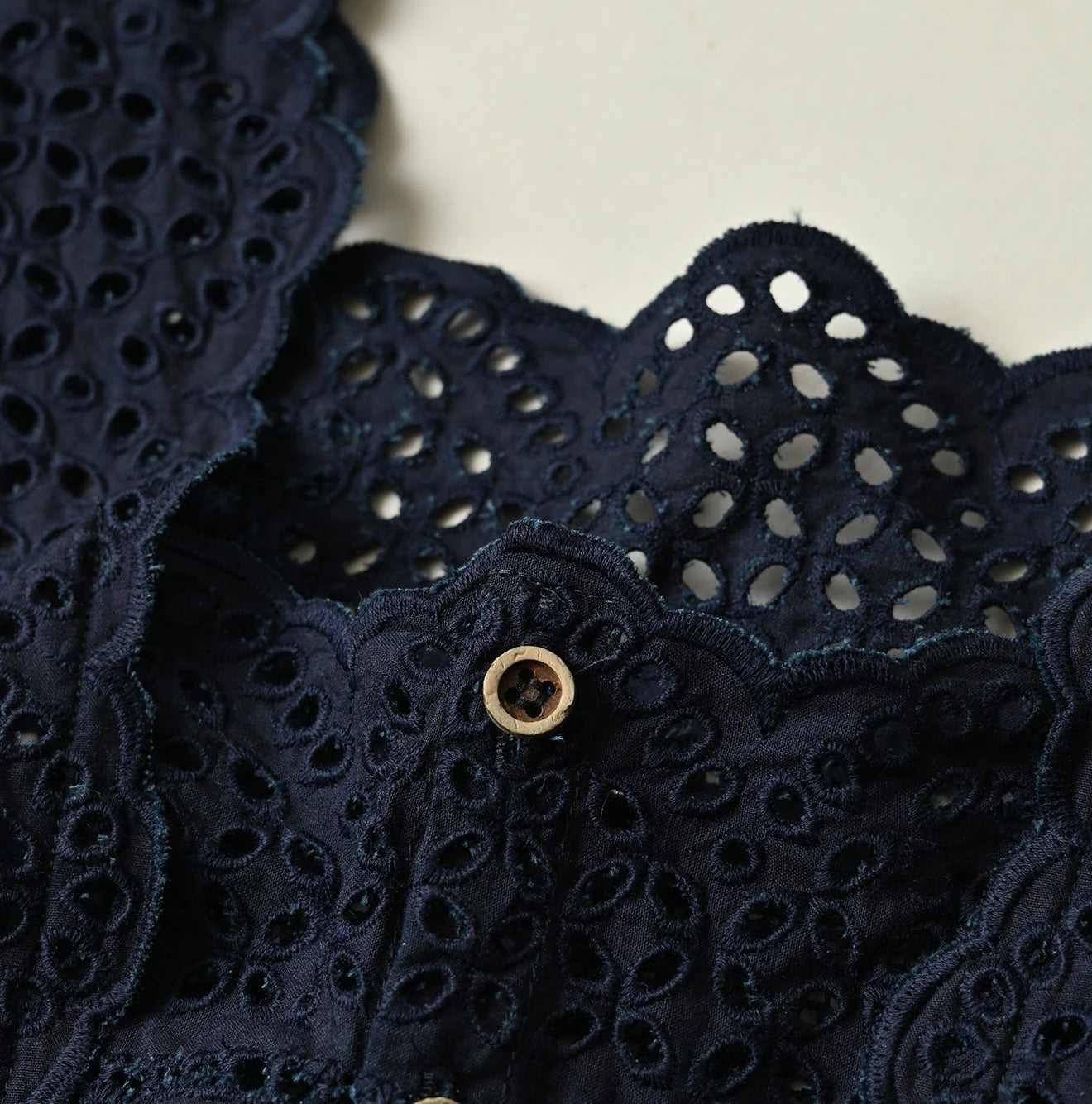 Indigo Batiste Cutwork Sleeveless Top