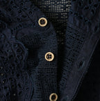 Indigo Batiste Cutwork Sleeveless Top