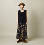 Indigo Batiste Cutwork Sleeveless Top Female Model