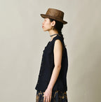 Indigo Batiste Cutwork Sleeveless Top Female Model