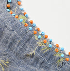 Dungaree Indian Cotton Linen Flower Print Poyon Camisole Blouse Detail