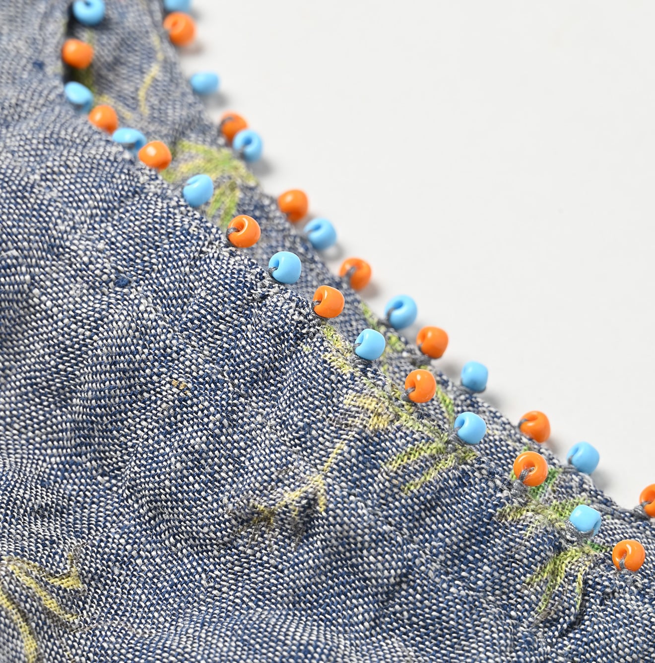 Dungaree Indian Cotton Linen Flower Print Poyon Camisole Blouse Detail