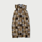 Indian Linen Patchwork POYON Dress Brown Patchwork
