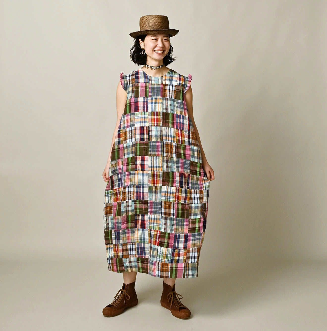 Indian Linen Patchwork POYON Dress