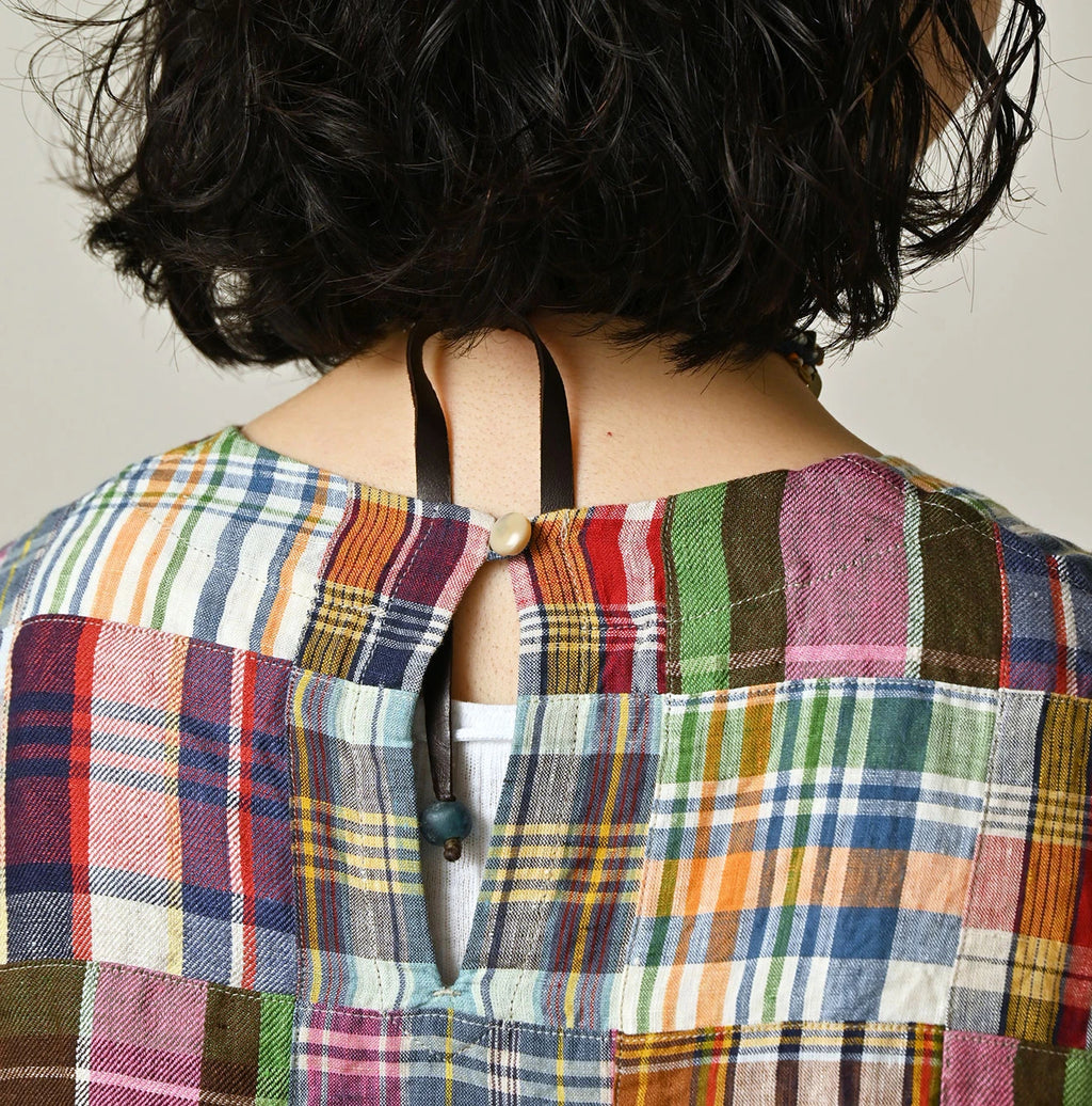Indian Linen Patchwork POYON Dress Detail