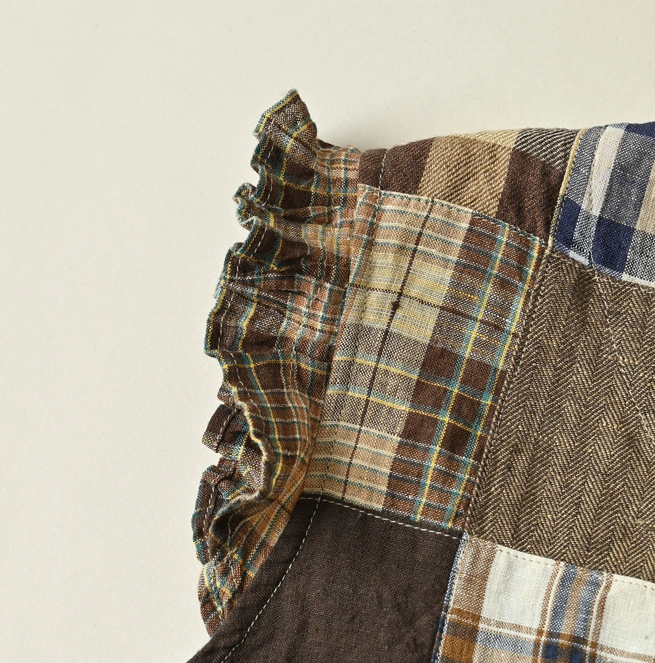 Indian Linen Patchwork POYON Dress Detail